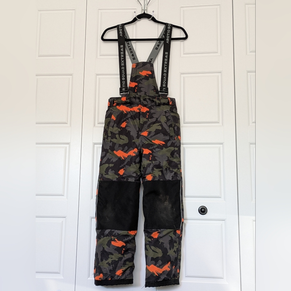 Kids Camouflage Snow Pants with Suspenders
